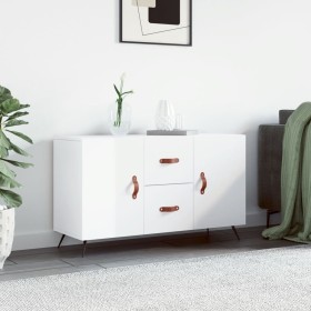 Aparador de madera de ingeniería blanco brillante 100x36x60 cm de vidaXL, Aparadores - Ref: Foro24-828142, Precio: 88,77 €, D...