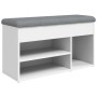 Banco zapatero blanco 82x32x45,5 cm madera de ingeniería en Bancos para recibidores y almacenamiento | Comprar online en Foru.es