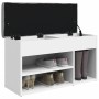 Banco zapatero blanco 82x32x45,5 cm madera de ingeniería en Bancos para recibidores y almacenamiento | Comprar online en Foru.es