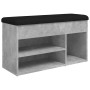 Banco zapatero madera de ingeniería gris hormigón 82x32x45,5 cm en Bancos para recibidores y almacenamiento | Comprar online en 
