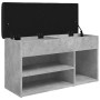 Banco zapatero madera de ingeniería gris hormigón 82x32x45,5 cm en Bancos para recibidores y almacenamiento | Comprar online en 