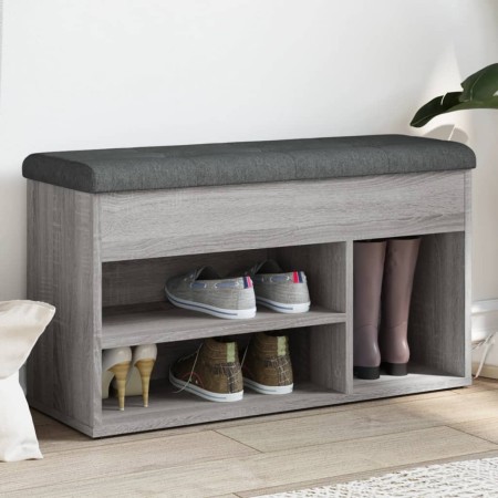 Banco zapatero madera de ingeniería gris Sonoma 82x32x45,5 cm en Bancos para recibidores y almacenamiento | Comprar online en Fo