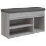 Banco zapatero madera de ingeniería gris Sonoma 82x32x45,5 cm en Bancos para recibidores y almacenamiento | Comprar online en Fo