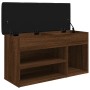 Banco zapatero madera de ingeniería marrón roble 82x32x45,5 cm en Bancos para recibidores y almacenamiento | Comprar online en F