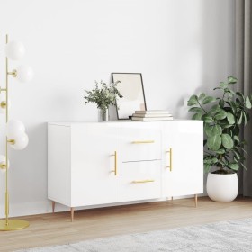 Aparador de madera de ingeniería blanco brillante 100x36x60 cm de vidaXL, Aparadores - Ref: Foro24-828158, Precio: 113,18 €, ...