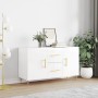 Aparador de madera de ingeniería blanco brillante 100x36x60 cm de vidaXL, Aparadores - Ref: Foro24-828158, Precio: 113,18 €, ...