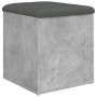 Banco con almacenaje madera ingeniería gris hormigón 42x42x45cm en Bancos para recibidores y almacenamiento | Comprar online en 