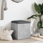 Banco con almacenaje madera ingeniería gris hormigón 42x42x45cm en Bancos para recibidores y almacenamiento | Comprar online en 