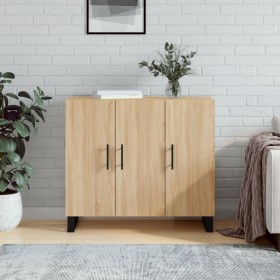 Aparador de madera de ingeniería roble Sonoma 90x34x80 cm de vidaXL, Aparadores - Ref: Foro24-828135, Precio: 90,37 €, Descue...