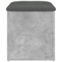 Banco con almacenaje madera ingeniería gris hormigón 42x42x45cm en Bancos para recibidores y almacenamiento | Comprar online en 