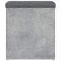 Banco con almacenaje madera ingeniería gris hormigón 42x42x45cm en Bancos para recibidores y almacenamiento | Comprar online en 