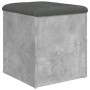Banco con almacenaje madera ingeniería gris hormigón 42x42x45cm en Bancos para recibidores y almacenamiento | Comprar online en 
