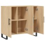 Aparador de madera de ingeniería roble Sonoma 90x34x80 cm de vidaXL, Aparadores - Ref: Foro24-828135, Precio: 90,37 €, Descue...