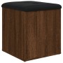 Banco con almacenaje madera ingeniería roble marrón 42x42x45 cm en Bancos para recibidores y almacenamiento | Comprar online en 