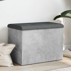 Banco con almacenaje madera ingeniería gris hormigón 62x42x45cm en Bancos para recibidores y almacenamiento | Comprar online en 