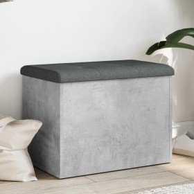 Banco con almacenaje madera ingeniería gris hormigón 62x42x45cm en Bancos para recibidores y almacenamiento | Comprar online en 