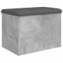 Banco con almacenaje madera ingeniería gris hormigón 62x42x45cm en Bancos para recibidores y almacenamiento | Comprar online en 