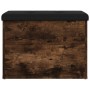 Banco con almacenaje madera ingeniería roble ahumado 62x42x45cm en Bancos para recibidores y almacenamiento | Comprar online en 