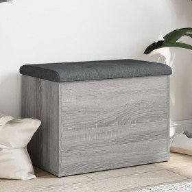 Banco con almacenaje madera ingeniería gris Sonoma 62x42x45 cm en Bancos para recibidores y almacenamiento | Comprar online en F