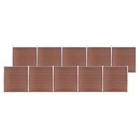 Valla de jardín de WPC marrón 1737x186 cm de vidaXL, Paneles de vallas - Ref: Foro24-3053215, Precio: 3,00 €, Descuento: %