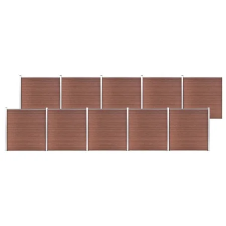 Valla de jardín de WPC marrón 1737x186 cm de vidaXL, Paneles de vallas - Ref: Foro24-3053215, Precio: 3,00 €, Descuento: %