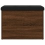 Banco con almacenaje madera ingeniería roble marrón 62x42x45 cm en Bancos para recibidores y almacenamiento | Comprar online en 