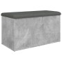 Banco con almacenaje madera ingeniería gris hormigón 82x42x45cm en Bancos para recibidores y almacenamiento | Comprar online en 
