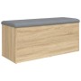 Banco de almacenaje roble Sonoma 102x42x45 cm madera de ingeniería en Bancos para recibidores y almacenamiento | Comprar online 