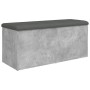Banco almacenaje madera ingeniería gris hormigón 102x42x45 cm en Bancos para recibidores y almacenamiento | Comprar online en Fo