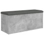 Banco almacenaje madera ingeniería gris hormigón 102x42x45 cm en Bancos para recibidores y almacenamiento | Comprar online en Fo