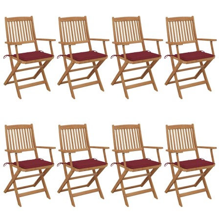 Sillas de jardín plegables 8 uds y cojines madera maciza acacia en Sillas de jardín | Comprar online en Foru.es