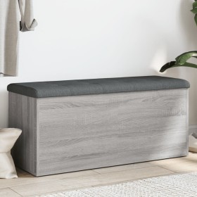 Banco con almacenaje madera ingeniería gris Sonoma 102x42x45 cm en Bancos para recibidores y almacenamiento | Comprar online en 