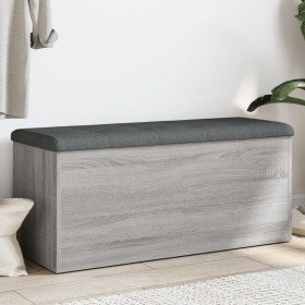 Banco con almacenaje madera ingeniería gris Sonoma 102x42x45 cm en Bancos para recibidores y almacenamiento | Comprar online en 