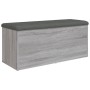 Banco con almacenaje madera ingeniería gris Sonoma 102x42x45 cm en Bancos para recibidores y almacenamiento | Comprar online en 