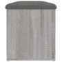 Banco con almacenaje madera ingeniería gris Sonoma 102x42x45 cm en Bancos para recibidores y almacenamiento | Comprar online en 