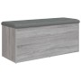 Banco con almacenaje madera ingeniería gris Sonoma 102x42x45 cm en Bancos para recibidores y almacenamiento | Comprar online en 