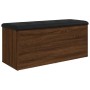 Banco con almacenaje madera ingeniería roble marrón 102x42x45cm en Bancos para recibidores y almacenamiento | Comprar online en 