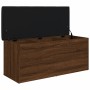 Banco con almacenaje madera ingeniería roble marrón 102x42x45cm en Bancos para recibidores y almacenamiento | Comprar online en 