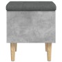 Banco con almacenaje madera ingeniería gris hormigón 42x42x46cm en Bancos para recibidores y almacenamiento | Comprar online en 