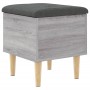 Banco con almacenaje madera ingeniería gris Sonoma 42x42x46 cm en Bancos para recibidores y almacenamiento | Comprar online en F