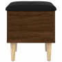 Banco con almacenaje madera ingeniería roble marrón 42x42x46 cm en Bancos para recibidores y almacenamiento | Comprar online en 