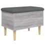 Banco con almacenaje madera ingeniería gris Sonoma 62x42x46 cm en Bancos para recibidores y almacenamiento | Comprar online en F