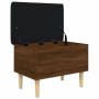 Banco con almacenaje madera ingeniería roble marrón 62x42x46 cm en Bancos para recibidores y almacenamiento | Comprar online en 