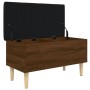Banco con almacenaje madera ingeniería roble marrón 82x42x46 cm en Bancos para recibidores y almacenamiento | Comprar online en 