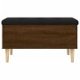 Banco con almacenaje madera ingeniería roble marrón 82x42x46 cm en Bancos para recibidores y almacenamiento | Comprar online en 