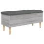Banco con almacenaje madera ingeniería gris Sonoma 102x42x46 cm en Bancos para recibidores y almacenamiento | Comprar online en 