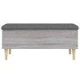 Banco con almacenaje madera ingeniería gris Sonoma 102x42x46 cm en Bancos para recibidores y almacenamiento | Comprar online en 