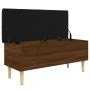 Banco con almacenaje madera ingeniería roble marrón 102x42x46cm en Bancos para recibidores y almacenamiento | Comprar online en 