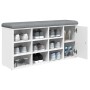Banco zapatero madera de ingeniería blanco 102x32x50 cm en Bancos para recibidores y almacenamiento | Comprar online en Foru.es