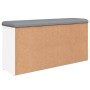 Banco zapatero madera de ingeniería blanco 102x32x50 cm en Bancos para recibidores y almacenamiento | Comprar online en Foru.es